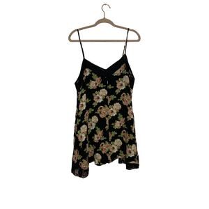 Rue21 Black Floral Cami Slip Dress Lace Trim XL